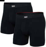 VIBE XTRA SUPER SOFT BOXER BRIEF FLY 2PK BLACK