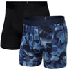 DROPTEMP COOLING COTTON BOXER BRIEF FLY 2PK-DAYBREAK CAMO/BLACK