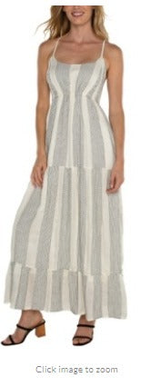 racer back tiered maxi dress w/ smocking