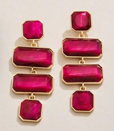 Quad Earrings Optic Pink