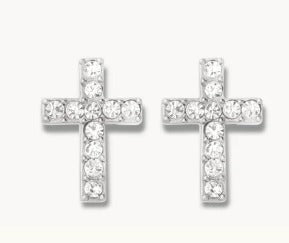 Have Faith/Cross Earrings Silver