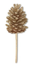 Gold Glittered Pinecone Pick