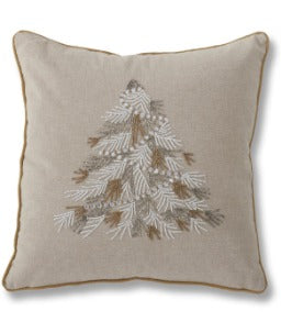 Cotton Beaded Christmas Tree Pillow