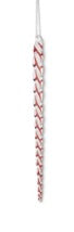 White & Red Spiral Glass Icicle Orn