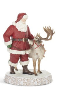 Santa w/Reindeer Winter Scene