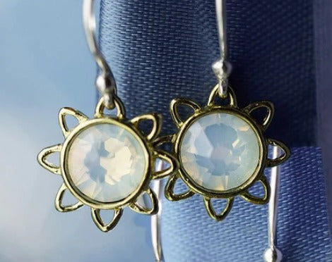 Sunshot Earrings - White Opal