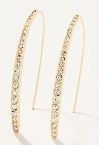 Sparkle Arc Hoop Earrings Large/Crystal