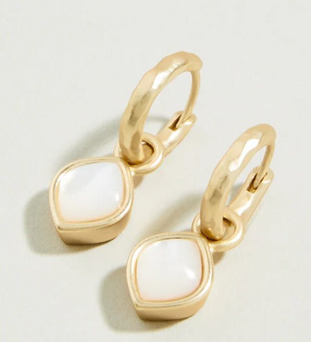 Maera Drop Hoop Earrings Mother-of-Pearl