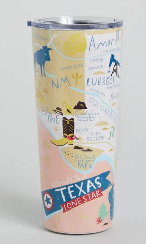 Stainless Steel Drink Tumbler 22 oz. Texas