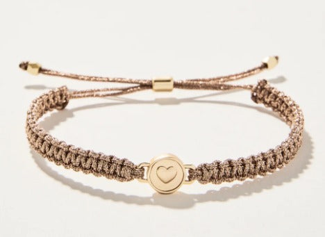 Friendship Bracelet Metallic Rose/Heart