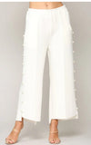 White Farrah French Scuba Pearl Long Pant