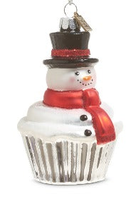 MELTING SNOWMAN CUPCAKE ORN