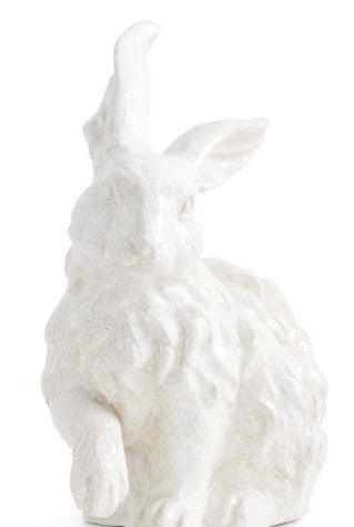 White Glazed Terracotta Bunny Standing