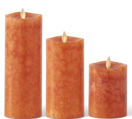 Orange Wax Luminara Medium Indoor Pillar Candle