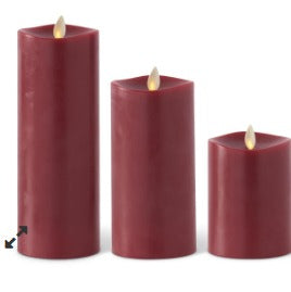 Burgundy Wax Pillar Candle