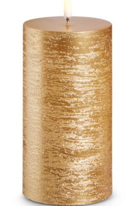 UYUNI RUSTIC GOLD PILLAR CANDLE 3"x6"