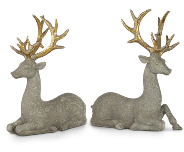 GREY WITH GOLD TEXTURED DEER