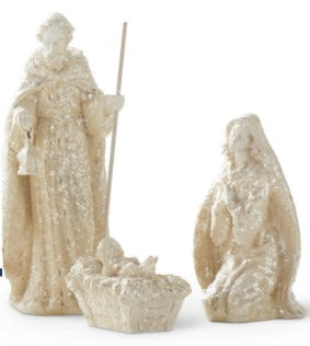 White Glitter Nativity Set