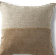 Beige & Tan Cotton Velvet Pillow