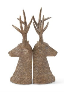 Tan Resin Deer Bust Bookends