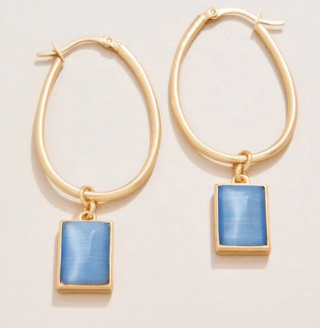 Chateau Hoop Earrings Optic Blue