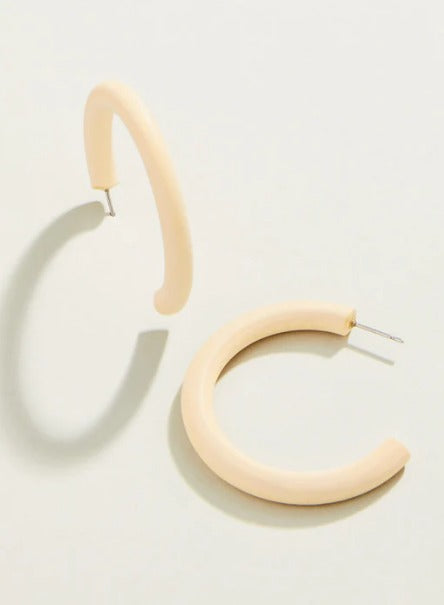 Wood Hoop Earrings Natural