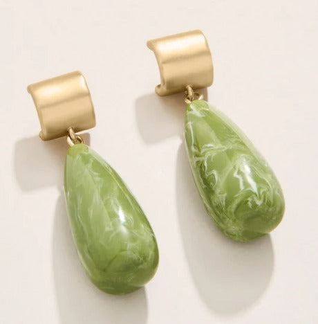 Dew Drop Earrings Frosty Green