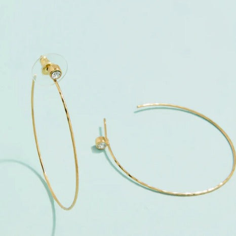 Ultrathin Hoop Earrings Crystal