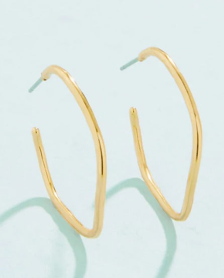 Ripple Wave Hoop Earrings