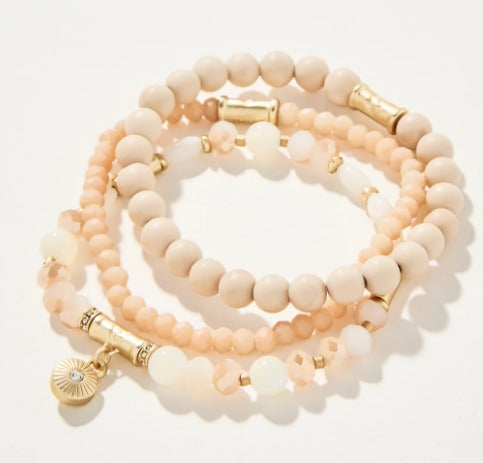 Sparkle Stretch Bracelet Set Cream