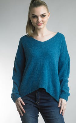 Teal V Neck Sweater