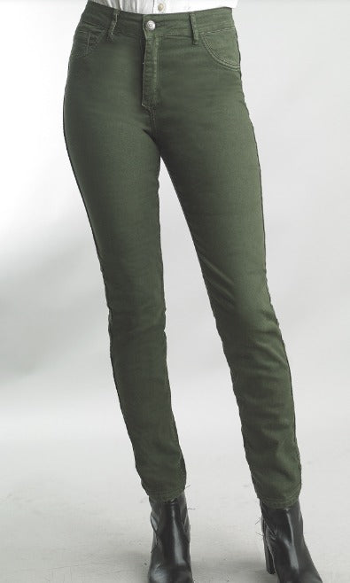 Olive Floral Reversed Jeans