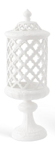 White Ceramic Filigrees Container