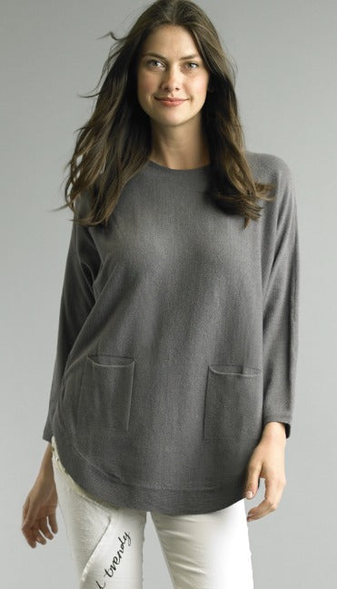 Silver Pocket Sweater