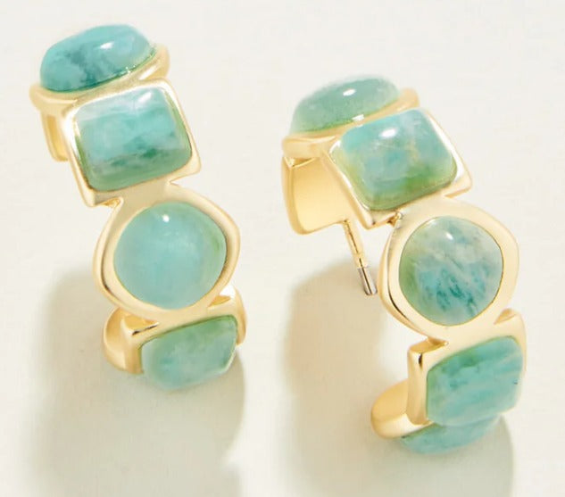 Maera Hoop Earrings  Amazonite