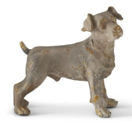 Weathered Gray & Gold Resin Dog