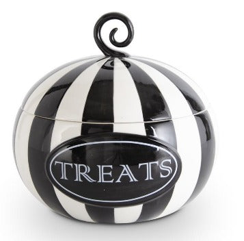 Black & White Striped Pumpkin Shape