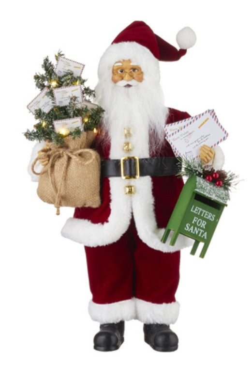 SANTA WITH MAILBOX AND LIGHTED TREE