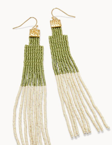 Bitty Bead Earrings Skyscraper Sage