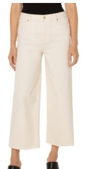 White Stride High Rise Wide Leg