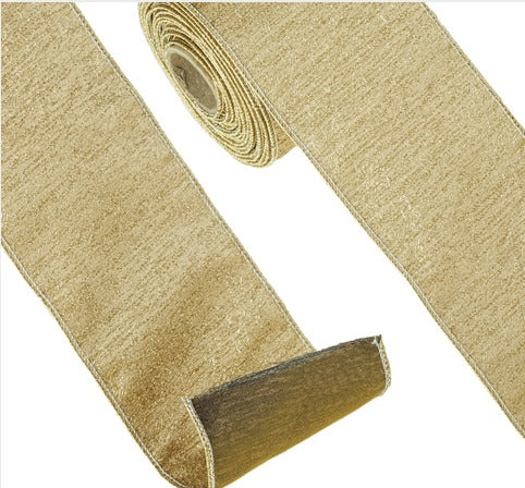 GOLD METALLIC WIRED RIBBON