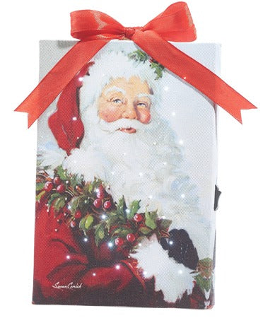 SANTA LIGHTED PRINT WITH EASEL BACK