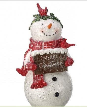 MERRY CHRISTMAS" SNOWMAN/CARDINALS