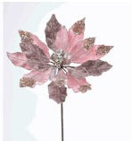 SOFT PINK/PLAT POINSETTIA JEWEL STEM