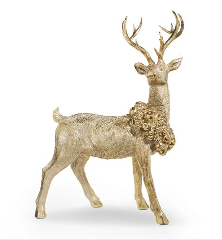 STANDING DEER WITH WREATH